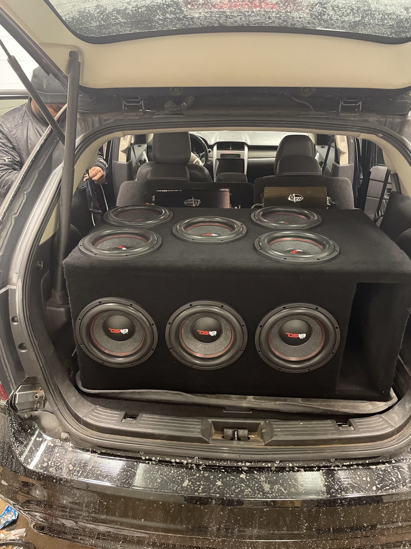 Trunk after custom subwoofer wall build
